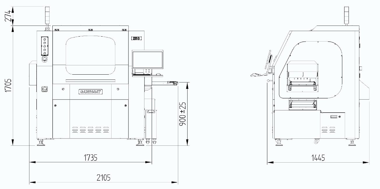 GAM 330AT Front View/Side View