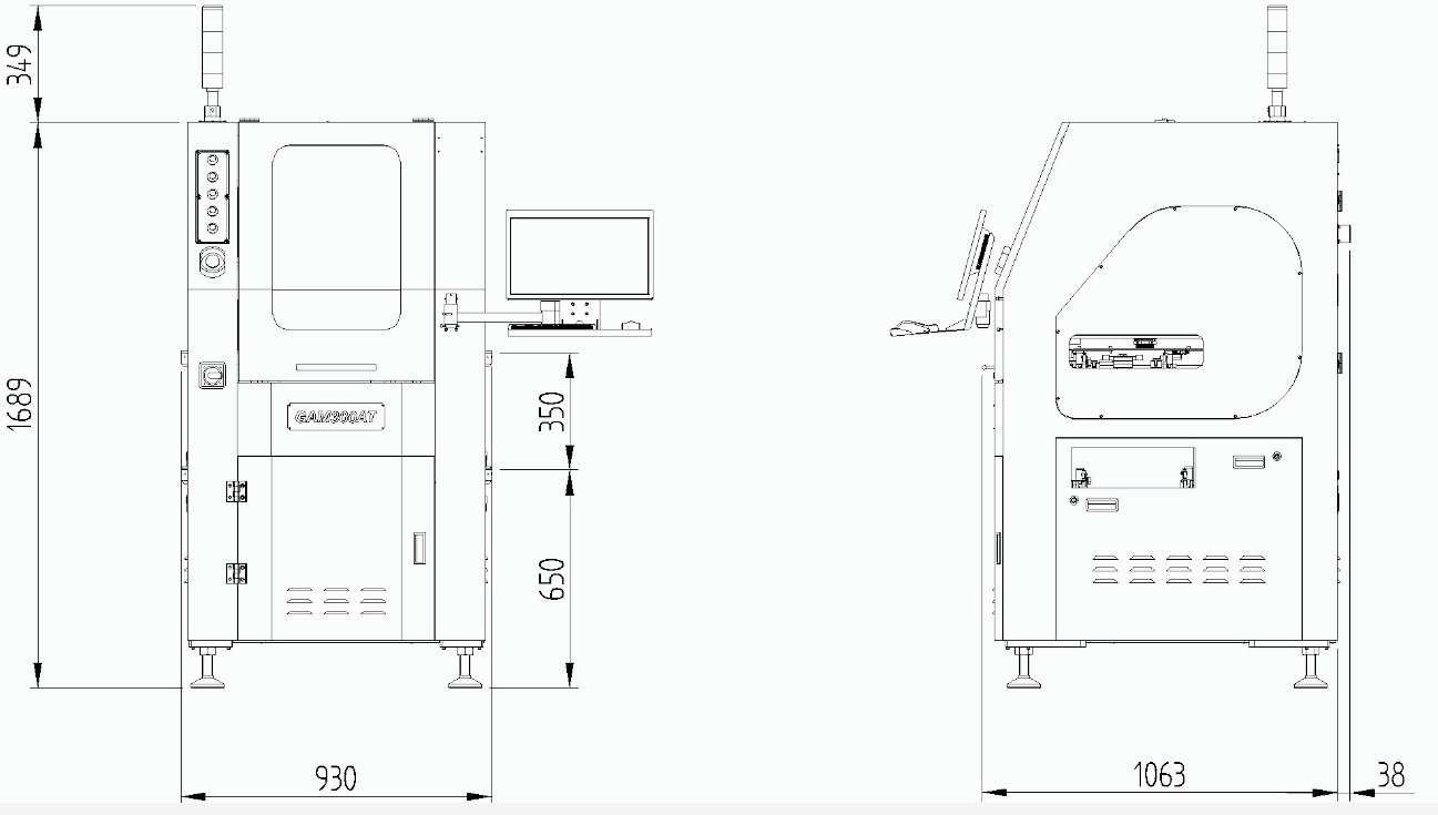 GAM 300AT Front View Side View