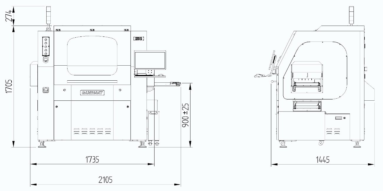 GAM 340AT Front View/Side View